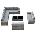 thumbnail image 2 of Ovios 12 Pieces Outdoor Furniture All Weather Wicker Patio Conversation Sectional Sofa Set with Side Table for Garden Backyard, 2 of 6