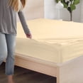 thumbnail image 5 of DNG Creations 5 Piece Zipper Sheet Set - Include (1 Elastic Fitted Sheet , 1 Base Sheet has Zipper, 1 Flat Sheet And 2 Pillowcase) 24 Inch Deep Pocket ( Solid Ivory - Queen ), 5 of 7