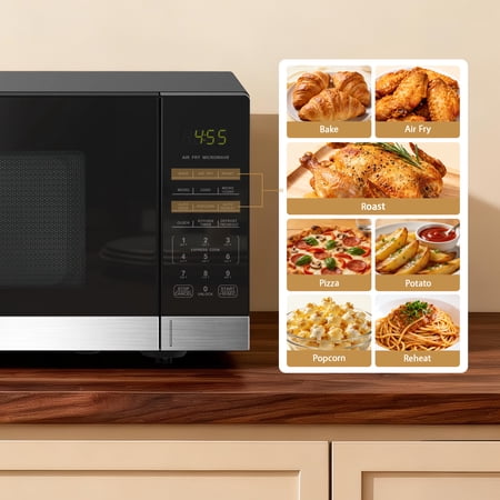 MAINSTAYS 0.9 CU FT 3-IN-1 AIR FRY CONVECTION MICROWAVE OVEN, 900 WATTS