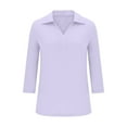thumbnail image 6 of TYGHBN Casual Loose Solid Color V Neck 3/4 Sleeve Shirt for Women Medium T Shirts Women Athletic Tops for Women Short Sleeve Womens Oversized Tee Shirts T Shirts Short Sleeve under 10 Womens Striped, 6 of 6
