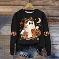 thumbnail image 5 of Duqingm Halloween Sweatshirts for Women Ghost Oversized Crewneck Sweatshirt Cute Pumpkin Graphic Fleece Pullover,XL, 5 of 6