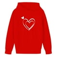 thumbnail image 3 of Eltusu Girls Valentine's Day Hoodies, Spring Fall Loose Fit Pullover Heart Graphic Long Sleeve Sweatshirts Red Size 7-8 T, 3 of 4
