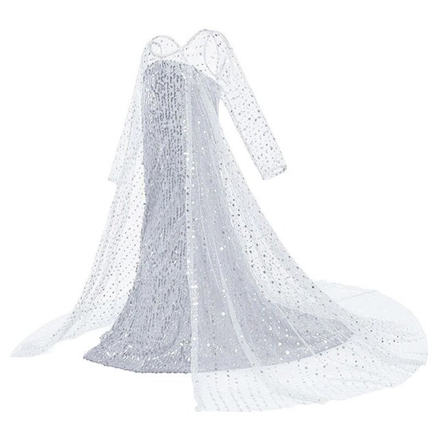 Vestido de princesa para niñas, disfraz de Elsa de Frozen, disfraz de fantasía para niños, vestido de baile con lentejuelas, ropa de Reina de la nieve para niños, ropa de Elsa para Party9-10T-150 Gao Jinjia LED