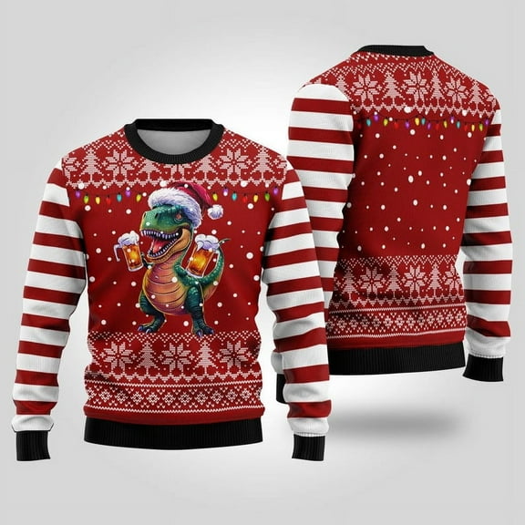 Santa T-Rex Ugly Christmas Sweater