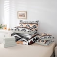 thumbnail image 5 of Manfei Boho Hippie Aztec Bedding Comforter Set 7 Pieces, Retro Geometric Abstract Full Bedding Set, Tribal Western Style Reversible Fitted Sheet Flat Sheet, Lightweight Room Decor, 5 of 7