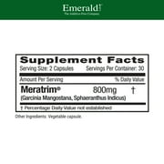 Emerald Labs Meratrim 800 mg - Supports Healthy Weight Loss, Metabolism Support, Appetite Suppression Support, Anti-Inflammatory, Nitric Oxide Boost - 60 Vegtable Capsules