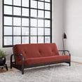 thumbnail image 1 of Cleo Black Metal Arm Full Size Futon Frame with 6” Thermobonded High Density Polyester Fill Mattress, 1 of 7