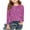 Hot Pink, variant on Mikilon Girls Long Sleeve Shirts Size 3-14 Years Cute Crewnecks Tops/Blouses Solid Color Round Neck Shirts