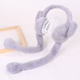 thumbnail image 2 of Weikingp Earmuffs Unisex Ear Moving Bunny Ear Cute Rabbit Warmers Winters/Outdoor Ear Up Headbands Earmuffs (Clearance) Grey Plush, 2 of 4