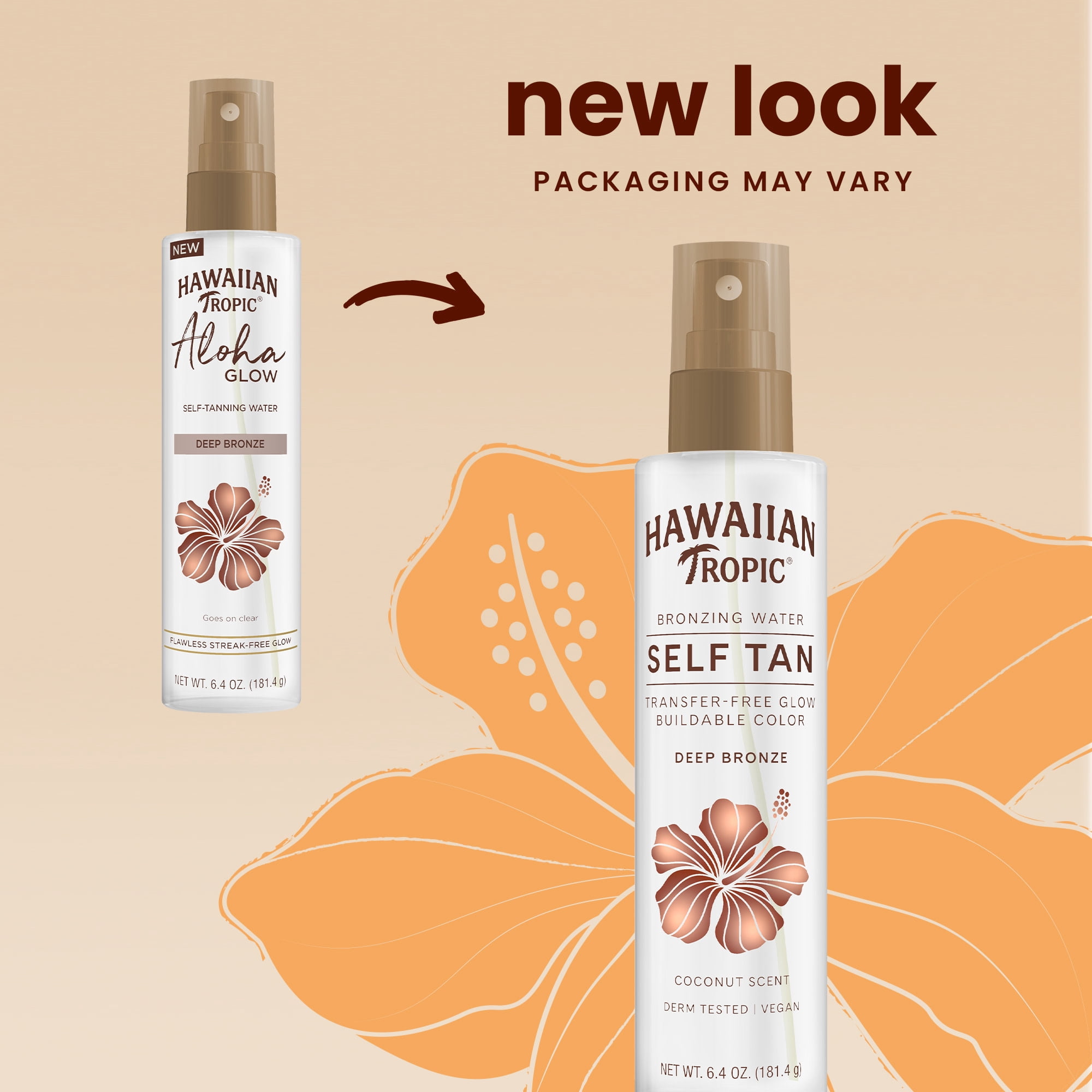 Hawaiian Tropic Self Tanning Water, Deep Bronze Self Tanner Spray, Sunless Tanner, 6.4 oz