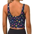 thumbnail image 4 of Goofa Colored Balloons Printed Sports Bras for Women, High Impact Running Bra Workout Crop Tank Tops Longline Sports Bra Push up-X-Large, 4 of 9