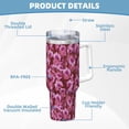 thumbnail image 5 of Rateoe Orchids Flowers Printed 40OZ Ice Bully With Handle - Stainless Steel Travel Cup Portable for Hot & Cold Drinks, Travel, Gym, Home, and Outdoor Activities, 5 of 8