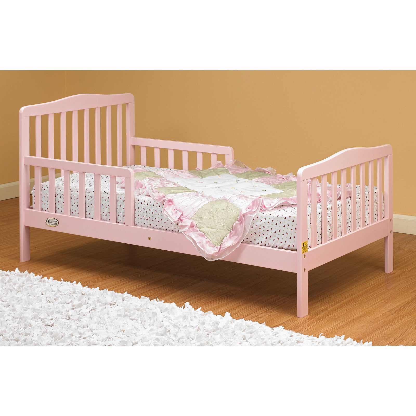 The Orbelle Contemporary Solid Wood Toddler Bed - Pink - Walmart.com ...