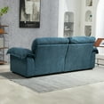 thumbnail image 6 of SEENYOO 84" Cloud Couch, Sofas for Living Room, Chenille Material, Memory Foam, 2 Throw Pillows, Compact Deep Seat Sofa, for Office Lounge Apartment, Blue, 6 of 14
