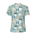 thumbnail image 5 of Wukai Colorful Dog Print Men's Short-Sleeved Mesh T-Shirt,Quick-Dry Short Sleeve Workout T-Shirt-Small, 5 of 8