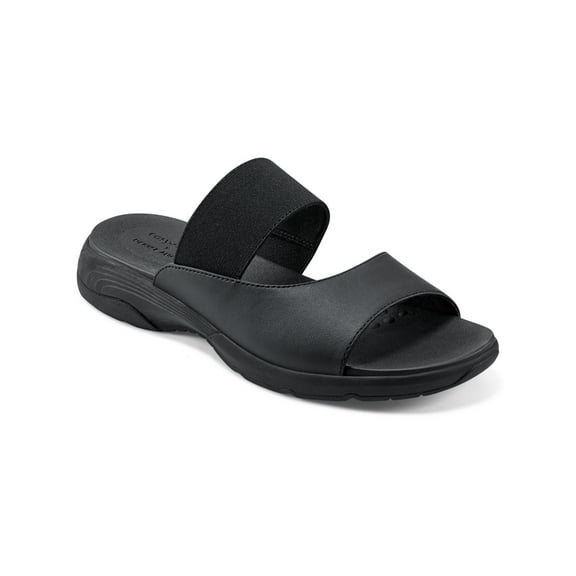 Easy Spirit Womens Taisy 3 Faux Leather Flat Slide Sandals