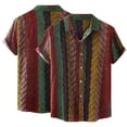 thumbnail image 2 of Camisa de verano que imprime la parte superior de la solapa de la camisa de manga corta de los hombres ocasionales Pompotops oipoqjl25212, 2 of 9
