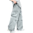 thumbnail image 2 of LvhaoGJOB Kids' Wide-Leg Pants - Soft, Elastic Waist & Pockets - Gray 9-10 Years, 2 of 5