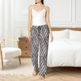 thumbnail image 4 of Balery Black White Stripes Pantalones de pijama para mujer, pijamas ultraligeros, pantalones de estar por casa-X-Large, 4 of 6