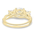 thumbnail image 5 of ESTE ORIGIN 2.00 Ct Round Cut Lab-Grown Diamond Trilogy Engagement Ring – Twisted Pavé Band, Trellis Setting in 14K Yellow Gold for Women, 5 of 7