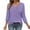 Light Purple, variant on NJGRAE Crochet Tops for Women Women’S Slub Knit T-Shirts Women's Fashion Solid 3/4 Sleeve T Shirts V Neck Casual Loose Top Quarter Zip Athletic Tops Xxl