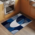 thumbnail image 2 of 2x3 Ft Entryway Area Rug, Navy Blue Boho Kitchen Rug Runner Washable Floor Mat, White Circle Abstract Art Non Slip Indoor Door Mat Throw Carpet for Bathroom Living Room Bedroom, 2 of 8