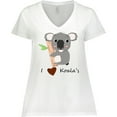 thumbnail image 3 of Inktastic I heart Koalas Women's Plus Size V-Neck T-Shirt, 3 of 5