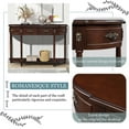 thumbnail image 6 of PORKISS Solid Pine Wood Console Table, Entryway Table Hallway Table with 2 Drawers Roman Legs, Retro Sofa Table for Living Room, Foyer, Espresso, 6 of 14