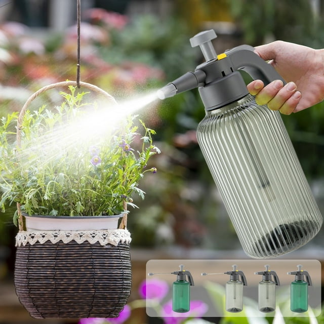Fiudx Regadera a Presión, Pulverizador Presurizado, Atomización Fina, Herramienta de Riego Versátil, para Jardinería y Limpieza, Diseño Transparente, Tamaño 32 X 20 X 12 Cm