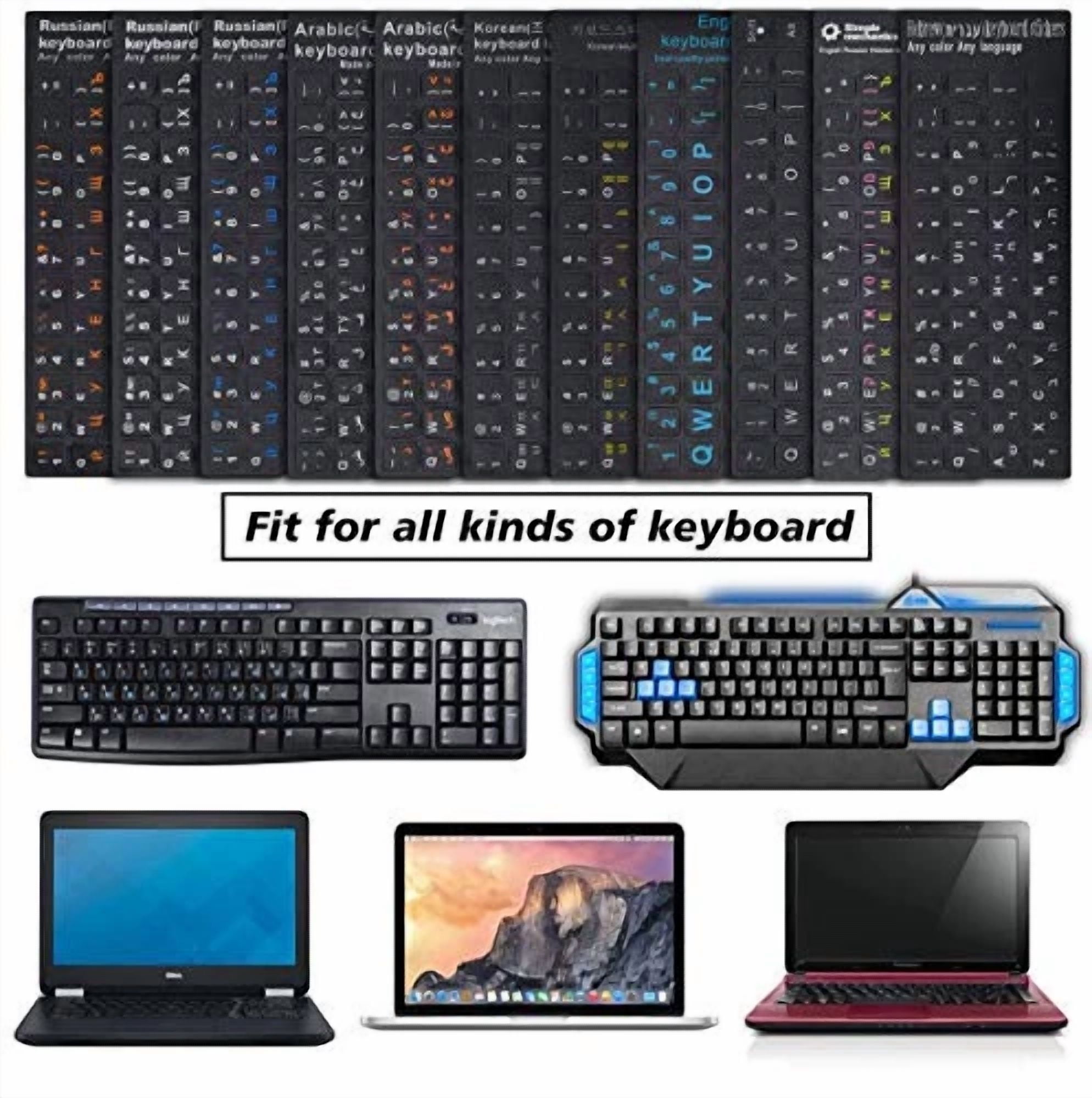 CIRCLE- 3Pcs Universal English Keyboard Letter Stickers, Replacement English Keyboard
