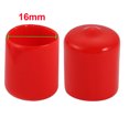 thumbnail image 3 of 100 unids 16 mm dia interior pvc tapa flexible de vinilo tapa de rosca rosca protectora cubierta roja, 3 of 3