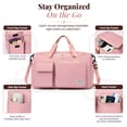 thumbnail image 5 of DAKIMOE Travel Duffle Bag for Women Men, Weekender Bags Carry on Gym Bag with Wet Pocket/Adjustable Strap/Shoe Compartment, Foldable Waterproof Overnight Tote Bag for Plane Sports Dance, Pink, 5 of 11