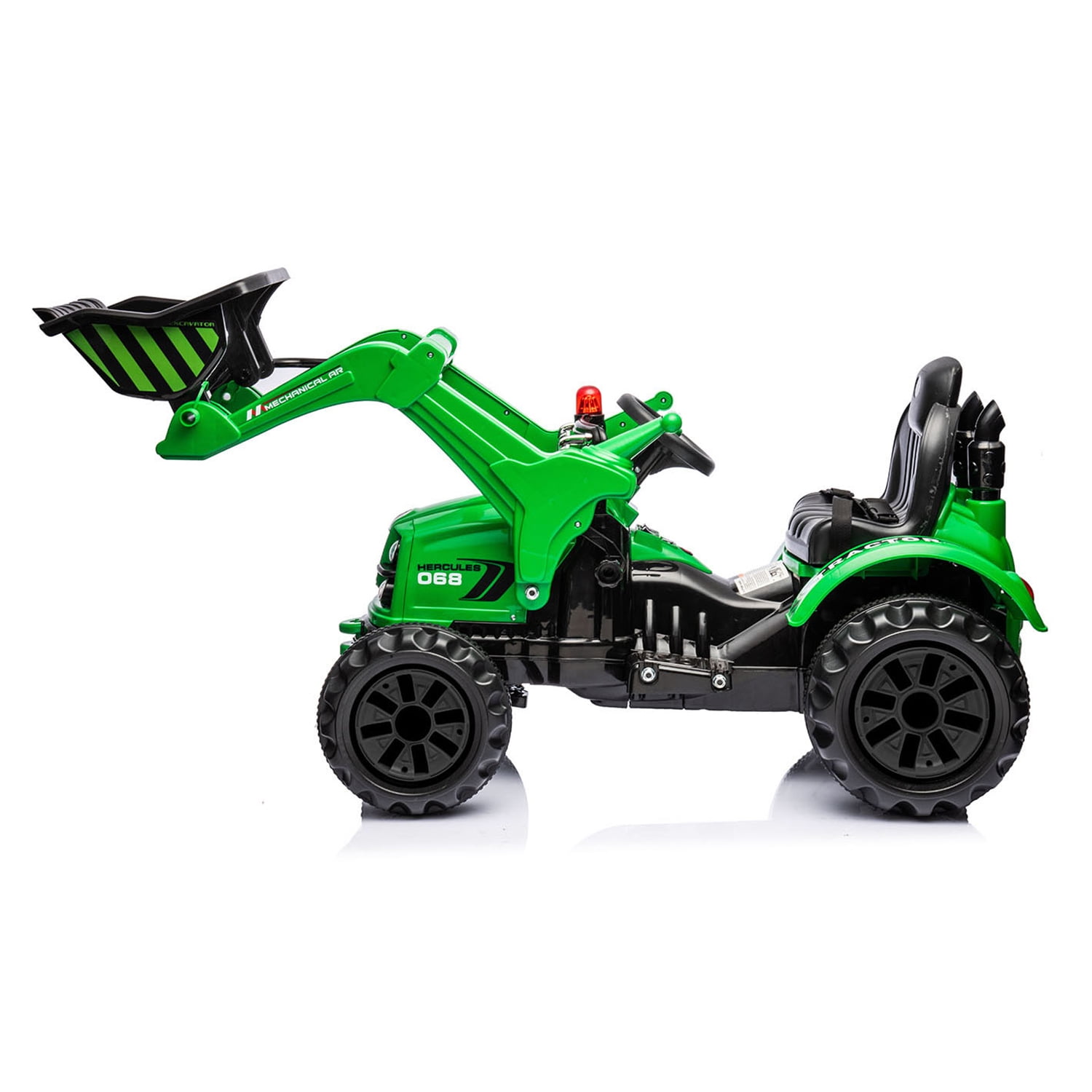 CIPACHO 12V Kids Ride on Excavator, Battery Powered Electric Vehicles, Construction Tractor with Horn, Controllable Digging Bucket, Green