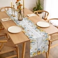 thumbnail image 3 of Table Runner 72 Inches Long for Kitchen Dining, Daisy Spring Floral Dresser Scarf Farmhouse, Dining Table Decorations for Wedding/Parties, Farmhouse Botanical Green Leaves Wooden 18 x 72 In, 3 of 8