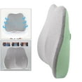 thumbnail image 1 of Langgg Memory Foam Lumbar Back ergonomic backrest computer Support seat ergonomic Cushion Pillow for Office Chair Green, 1 of 9