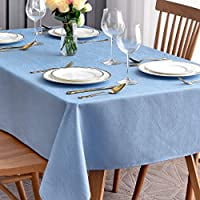 

Jacquard Tablecloth Swirl Design Spillproof Wrinkle Free Oil Resistant Heavy Weight Soft Table Cloth Decorative Fabric Table Cover for Outdoor and Indoor Use Square 60 x 60 Inch Sky Blue(Sky