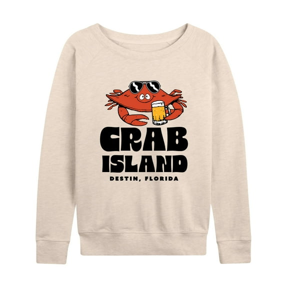Instant Message - Crab Island - Women's Lightweight French Terry Long Sleeve Shirt