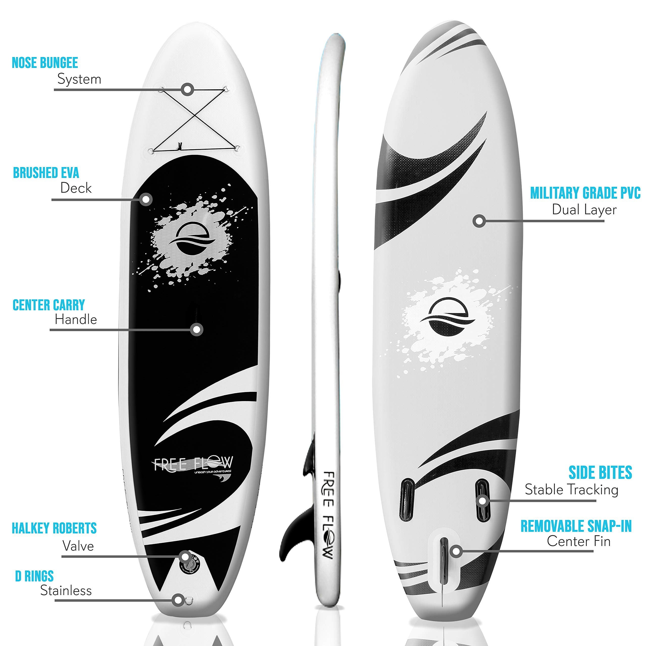 SereneLife 11 Inflatable Stand Up Paddle Boards 2-Pack, Standup SUP Paddle Board with Manual Air Pump, Safety Leash, Paddleboard Repair Kit, Storage Bag - 275 lbs. Capacity