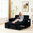 thumbnail image 4 of BINBANK Convertible Pull Out Couch with USB Port, 3-in-1 Velvet Sleeper Sofa, Black, 4 of 13