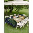 thumbnail image 3 of Outdoor Tablecloth with Umbrella Hole and Zipper, Navy Blue Christmas Tree Rectangle Table Cloth 60x84 Inch Waterproof Tablecloth, Xmas Tree Winter Snowflake Picnic Table Cover for Patio Camping, 3 of 7