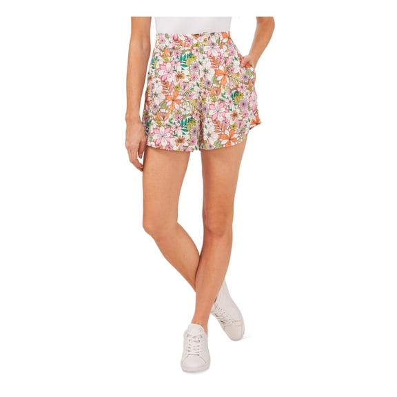 CeCe Womens Floral Pleated Casual Shorts
