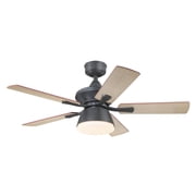 Westinghouse Lighting Nevada 42-Inch Indoor/Outdoor 5-Blade Iron Ceiling Fan, Dimmable LED Light Fixture with Opal Frosted Glass, Remote Control Included