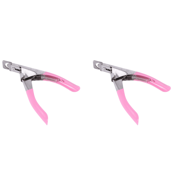 2X Nail Clippers for Nails and False Acrylic Nails Easy to Use Pink.