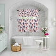 thumbnail image 6 of Kitchen Window Curtains Valance and Tier Set, 4th of July Stripes and Stars Bow Rod Pocket Tier Curtains and Valance 3 Piece Set, Vintage Independence Day Window Treatment for Bedroom Living Room, 6 of 9