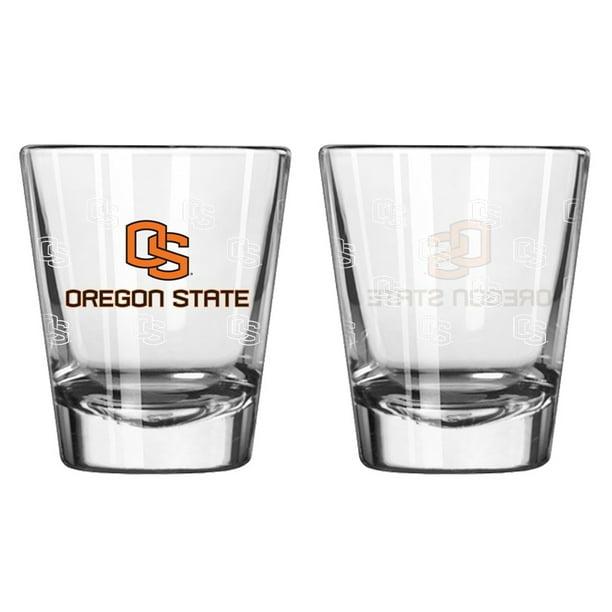 Oregon State Beavers Shot Glass 2 Pack Satin Etch