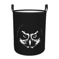 thumbnail image 1 of DouZhe Waterproof Collapsible Large Laundry Baskets, Black Owl Bird Animal Prints Circular Hamper with Handles, 1 of 6