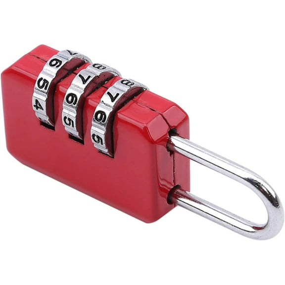 3 Digit Dial Combination Code Lock Zinc Alloy Luggage Backpack Suitcase Drawer Lock,Red