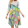 thumbnail image 2 of Graphic 199 Back Lacing Backless Dress Square Neck Dress Fashion Design Large Size Loose Dress Abstract Graphic Pattern, 2 of 5
