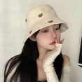 thumbnail image 5 of Sombrero de verano con circunferencia de 54-58 cm, sombrero de pescador con oso bordado para mujer, sombrero para lavabo, sombrero protector solar para exteriores, 5 of 5