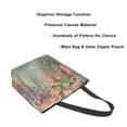 thumbnail image 3 of Open Top Canvas Tote Bag with Zipper Reusable Shopping Bag 13.5x15" Roomy Carryall Enchanted Flowers Painting, 3 of 9